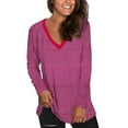 thumbnail image 3 of Tauxra Womens Long Sleeve V Neck Top with Striped, Slimted Casual Shirt, Soft Stretch Knit Fabric, Drape Hem for Versatile Everyday Wear, 3 of 7