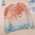 thumbnail image 6 of Colorful Marble Pattern Women's Floral Printed Sweatshirt Long Sleeve Crewneck Casual Loose Vintage Graphic Pullover Tops, 6 of 7