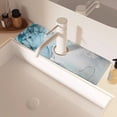 thumbnail image 2 of Sink Faucet Absorbing Mat, 2 Pack Drying Mat Around Faucet Sink Splash Guard Behind Faucet Sinkmat For Kitchen Bathroom Island Rv 15 * 5.5 Inch (38 * 14 cm), 2 of 6