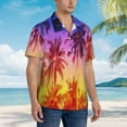 thumbnail image 5 of Bixox Men's Hawaiian Shirts Men's Palm Trees at Sunset Print Short-Sleeve Shirt-XX-Large, 5 of 8