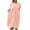 Pink, variant on Women's Button Down Hooded Robes Absorbent Quick Dry Short Sleeve Bathrobe Casual Coral Fleece Spa Bath Shower Cover Up