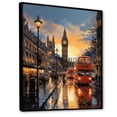 thumbnail image 2 of Designart "England City Skylineengland horizon III" Cityscapes Floater Framed Canvas Wall Art, 2 of 7