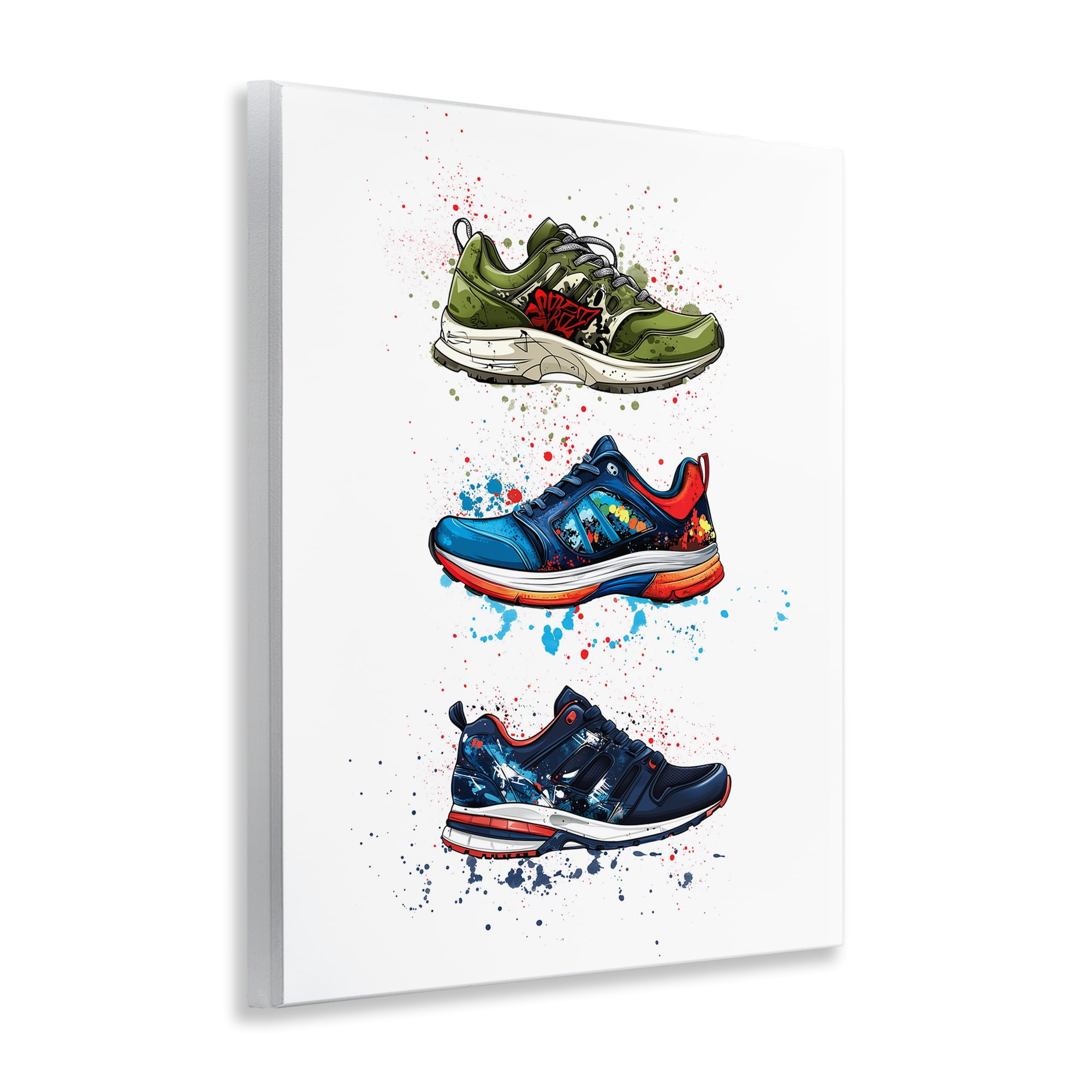 Modern Spray Sneakers Wall Plaque Art, design by Christine Simpson Art