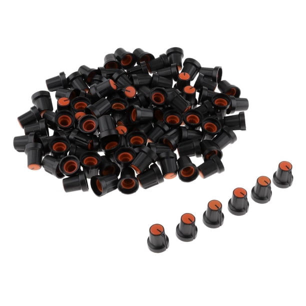 Perilla de potenciómetro ajustable, perilla giratoria, 100 unidades naranja