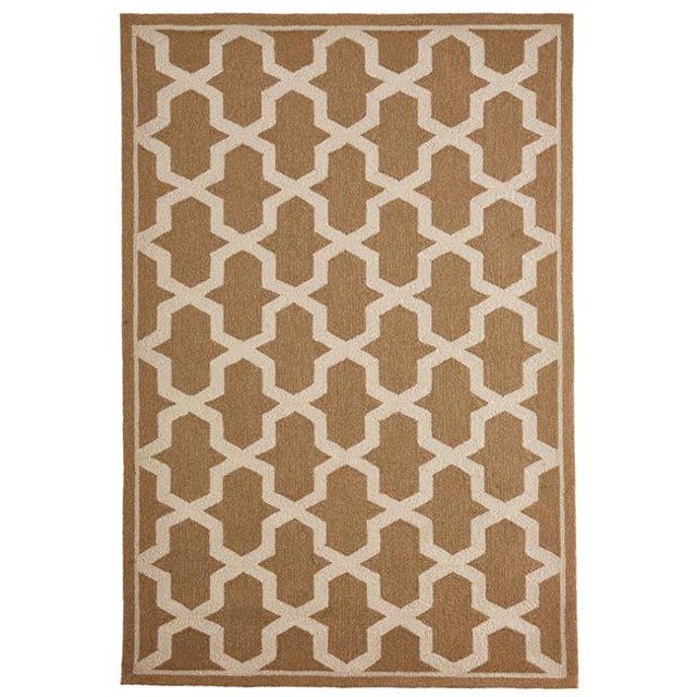 Trans-Ocean Importe NPI46741411 42 x 66 Po Liora Manne Napoli Global Geo Indoor & Outdoor Rug&44; Camel