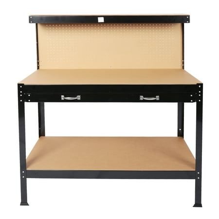 

ZHYNGTNG Steel Workbench Tool Storage Work Bench Workshop Tools Table W/Drawer and Peg Board 63”