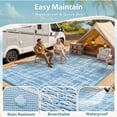 thumbnail image 5 of VUNATE Outdoor Rug 6'x9' Waterproof Modern Texture Woven Plastic Patio Rug for Beach RV Camping Garden Picnic Deck Backyard Porch Decor Blue and White, 5 of 7