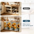 thumbnail image 4 of Sunflowers Cabinet Curtains for Kitchen 35"W x 35"L, Flowers Vertical Wood Farmhouse Rustic Laundry Sink Cabinets Magic Tape Short Curtain Privacy Panel for Bathroom Vanity Cabinets, 4 of 9