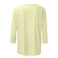 thumbnail image 5 of Women Casual 3/4 Sleeve Length T Shirts Tunic Tops Round Neck Loose Fit Basic Tee Solid Color Blouse for Work Daily, 5 of 5