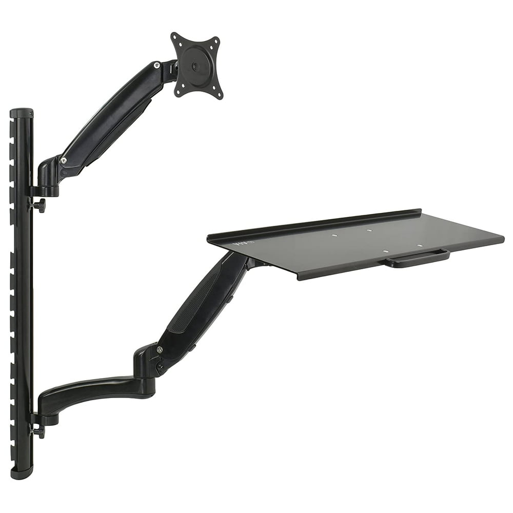 VIVO Black SitStand Wall Mount Counterbalance Height Adjustable