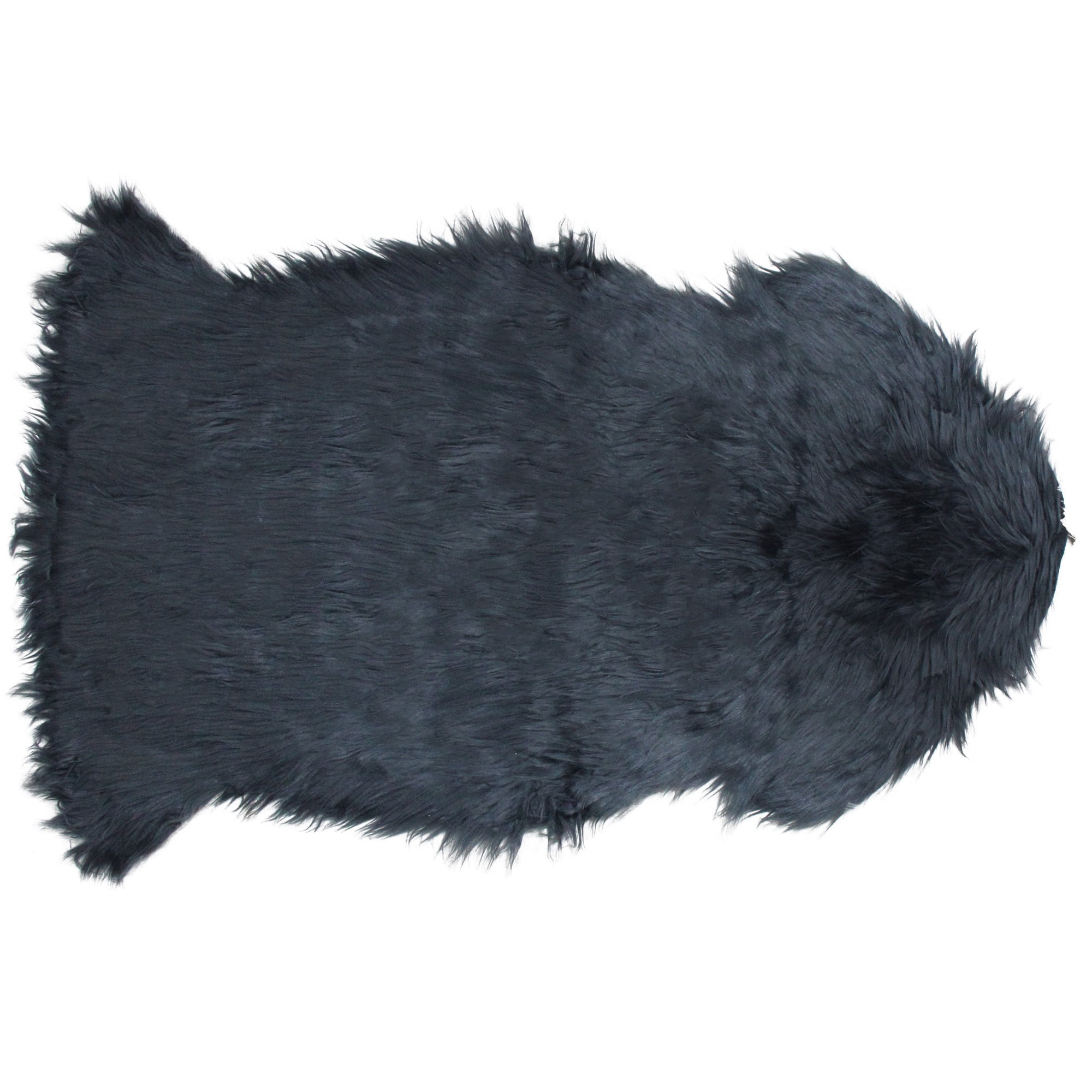 Northlight 2' x 3' Furry Chic Stone Blue Faux Fur Plush Pile Area Throw Rug
