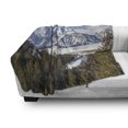 thumbnail image 3 of Wyoming Soft Flannel Fleece Throw Blanket, Magnificent Landscape of the Grand Teton Snowy and Cloudy Peaks with Trees, Cozy Plush for Indoor and Outdoor Use, 70" x 90", Green Multicolor, by Ambesonne, 3 of 6