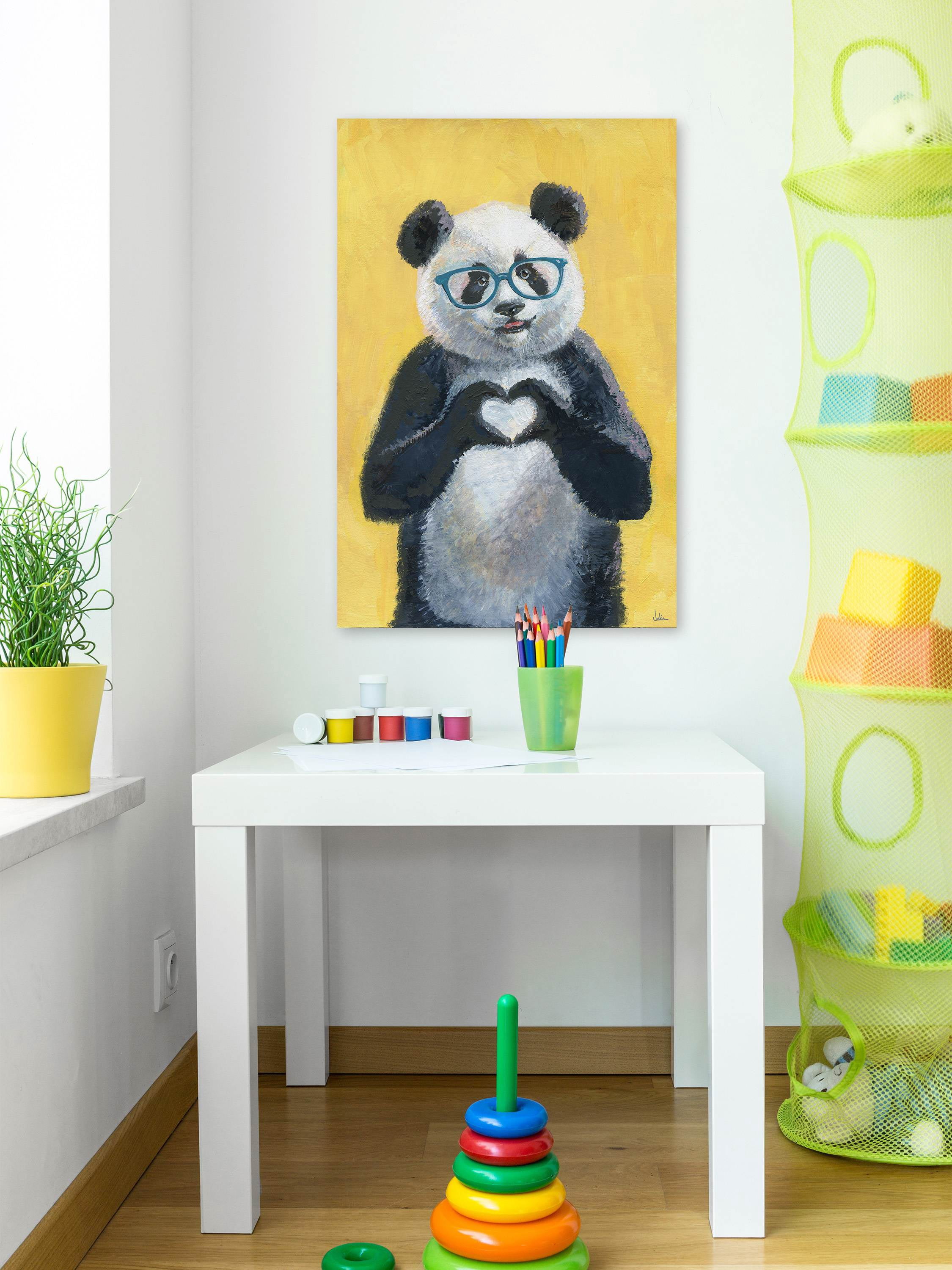 Free Shipping! Marmont Hill I Heart Panda Animal Wall Art on