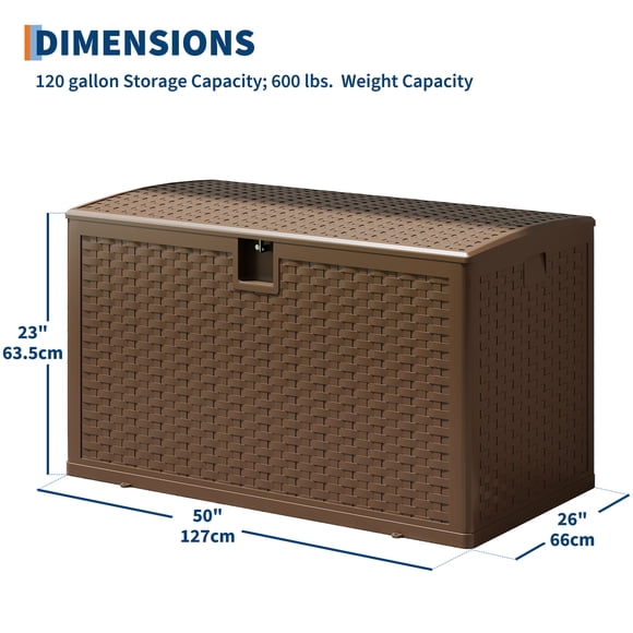 AKDSteel 120 Gallon Outdoor Storage Box Offers a Spacious Waterproof Solution For Keeping Patio And Deck Essentials Dry And Organized, Making It Perfect For Storing Cushions