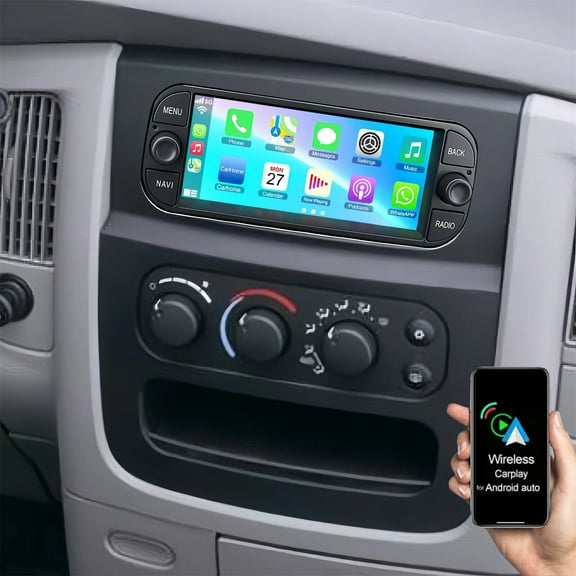 Gsuatey Car Radio for RAM 1500 2500 2500 3500 2002-2005 with Wireless Carplay Android Auto, 6.86 Inch Touch Screen Car Stereo WiFi, FM, Bluetooth, Backup Camera
