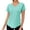 #0300-Mint Green, variant on Workout T-Shirts for Women V Neck Short Sleeve Marled Knit Casual Tops Sporty Active Style Stretch Breathable Relaxed-Fit Tops Gift