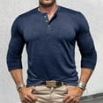thumbnail image 2 of T-shirts pour Homme en Coton Slub Tube Ouvert Manches Longues Col Bleu Automne Taille TTG, 2 of 9