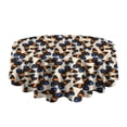 thumbnail image 5 of Beige Butterfly Blue Orange Pattern Round Tablecloth 60"x60",Wrinkle Wipeable Table Cloth for Kitchen Dining Room Picnic Patio Party, 5 of 6