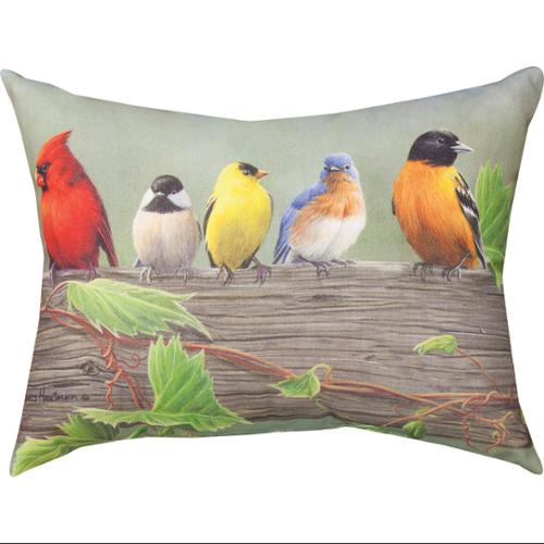 24" Birds on a Line I Decorative Outdoor Patio Throw Pillow Walmart