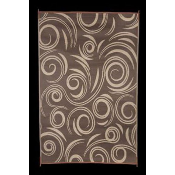 Faulkner 68859 Reversible Rv Work & Play Mat - Brown & Beige Swirl Design - 3' X 5'