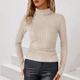 thumbnail image 5 of Wlynlyn Womens Long Sleeve Tops Turtleneck Thermal Underwear Tops Ribbed Knit Basic Slim Lightweight Fall Fashion Top, 5 of 7