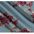 thumbnail image 3 of Soimoi Green Cotton Cambric Fabric Stripe & Chocolate Cosmos Floral Printed Craft Fabric by the Yard 42 Inch Wide, 3 of 7