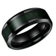 thumbnail image 7 of Wedding Rings For Men. 8mm Black Tungsten Band with Dark Green Wood Inlay, 7 of 7