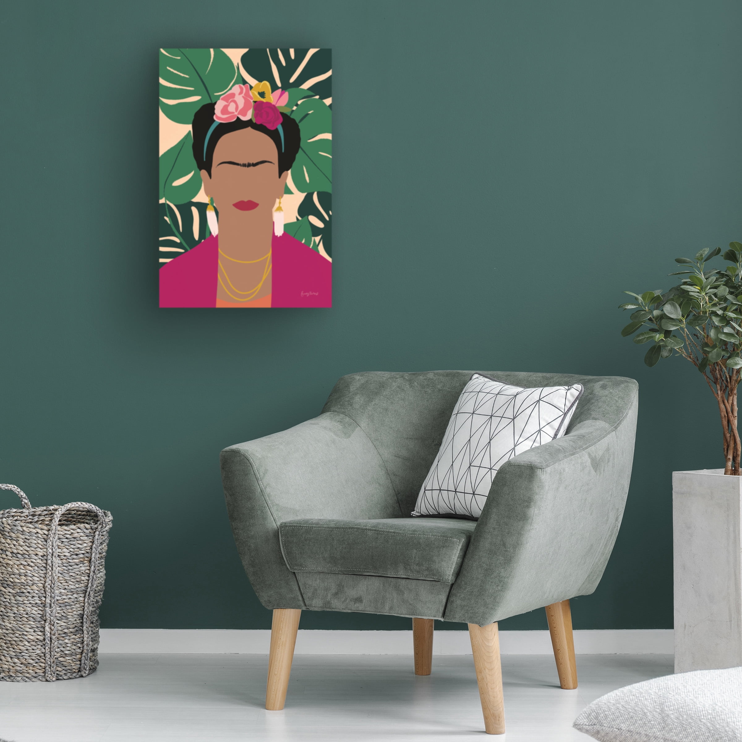 Becky Thorns 'Frida Kahlo I Palms No Distress' Canvas Art