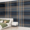thumbnail image 2 of Peel and Stick Wallpaper Waterproof Plaid Tartan checkered plaid dark grey blue brown for Wall Mural Decor Self Adhesive and Removable 69in x 98in, 2 of 8