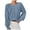 Blue, variant on Ediodpoh Women's Casual Solid Color Crew Neck Threaded Pullover Sweater Womens Sweaters Purple XL