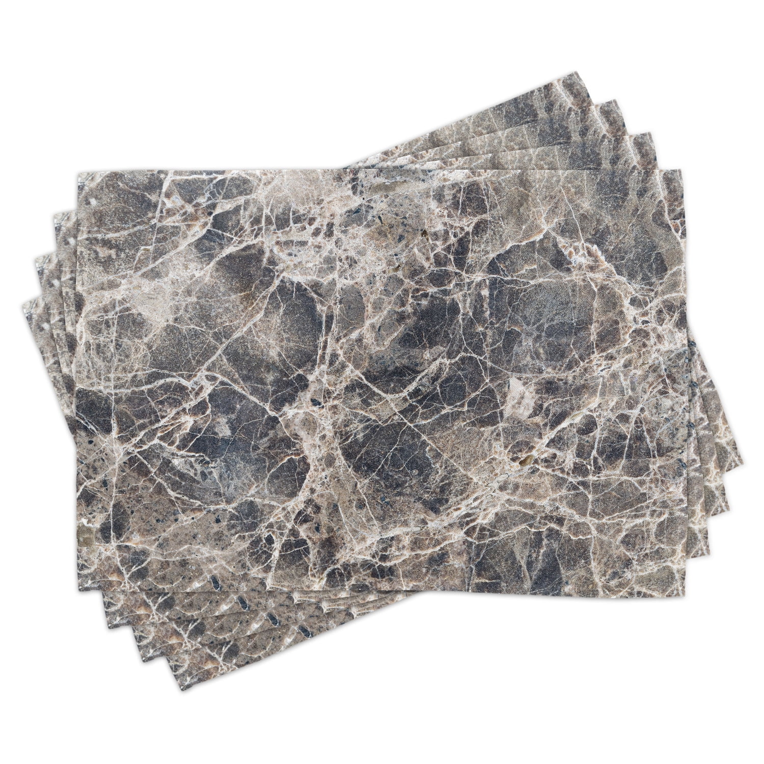 Ambesonne Marble Print Place Mats Set of 4, Ceramic Style Grunge