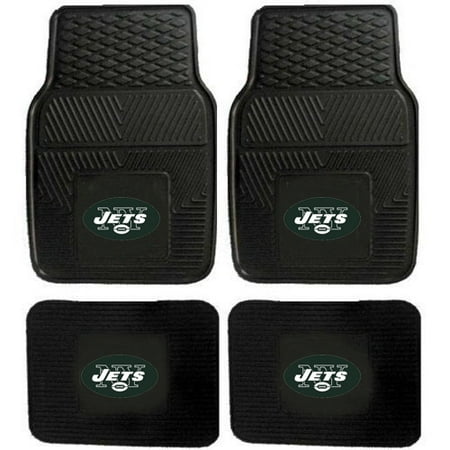 Front and Rear Floor Mats - Vinyl - Car Truck SUV - NFL - New York Jets
