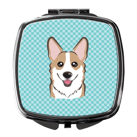 Checkerboard Blue Corgi Compact Mirror BB1191SCM
