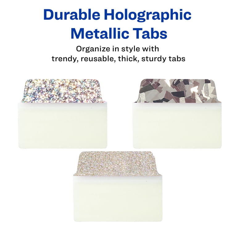Avery Ultrabs Luxe Write-On Index Tabs, Silver, 54-Pack photo 3