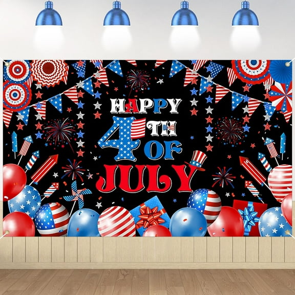 Happy 4th of July Backdrop Independence Day Decorations 4th of July Banner Patriotic Backdrop National Day Photo Background July 4th Photo Booth Props