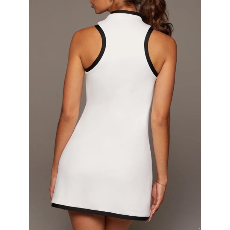 knee length sports dress vastwit Women Tennis Dresses Side Split Above Knee Length Sports Dress Golf  Workout Athletic Costume White M