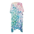 thumbnail image 5 of DISNIMO Scale Pearl Print Women's Summer Bikini Cover Ups Casual Fashion Kimono Bathing Suit Coverup Long Loose Open Front Beach Cover Up, 5 of 6