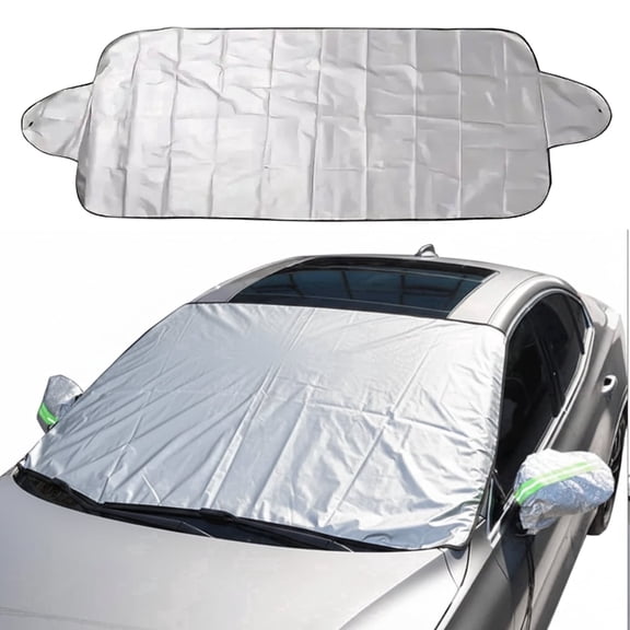JAMCORAX Car Windshield Snow Cover, Car Windshield Cover for Ice and Snow, All Weather Car Window Cover for Sun, Rain, Dust (59"x28")