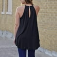 thumbnail image 4 of Ichuanyi Women's Summer Halter Spaghetti Strap Lace Hollow Flowy Tank Tops Cami Shirts Pleated Blouse T-Shirt Sleeveless Vest, 4 of 7