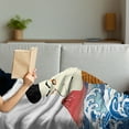 thumbnail image 3 of Kabuki Soft Flannel Fleece Throw Blanket, Performer Portrait with Japanese Waves and Mount Hill Illustration, Cozy Plush for Indoor and Outdoor Use, 70" x 90", Multicolor, by Ambesonne, 3 of 5