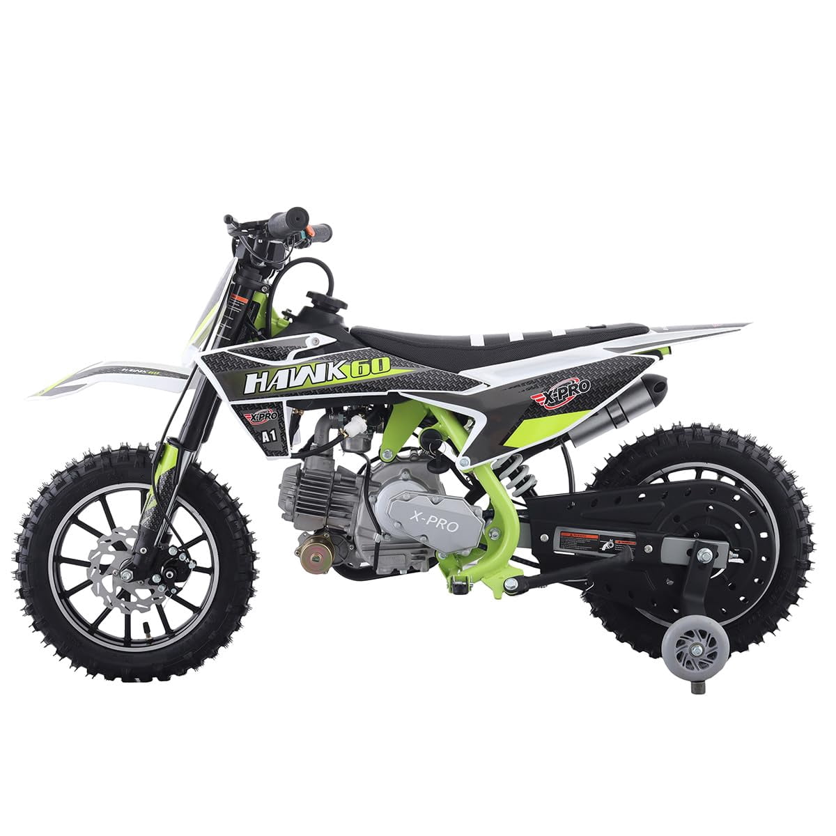 X-Pro Hawk 60 Dirt Bike with CVT Transmission, Electric Start, Disc Brake! 10" Wheels!
