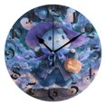 thumbnail image 4 of DEIARA Halloween Cute Bunny Burgundy Butterfly Wall Clock 10in Silent Mechanism Battery Operated Retro Style for Living Room Bedroom and Kitchen Gold Pointer, 4 of 10
