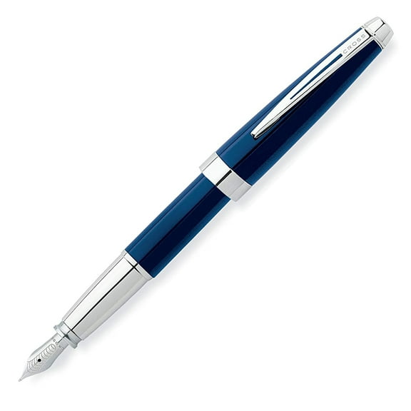 Cross Aventura Starry Blue Chrome Trim Medium Nib Fountain Pen AT0156-2MS