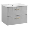 thumbnail image 1 of Pemberly Row 24" Modern Wood/Ceramic Bathroom Vanity in Light Gray/White, 1 of 8