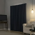 thumbnail image 2 of Sun Zero Evelina Faux Dupioni Silk Thermal Extreme 100% Blackout Back Tab Curtain Panel,50" X 84, Navy Blue, 2 of 9