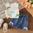 thumbnail image 7 of kaprioy Toddler Girl Clothes Toddler Baby Girl Summer Outfit Waffle Knit Tank Top Sleeveless Shirt Jeans Shorts Floral Outfit Girls Clothing Set, 7 of 7