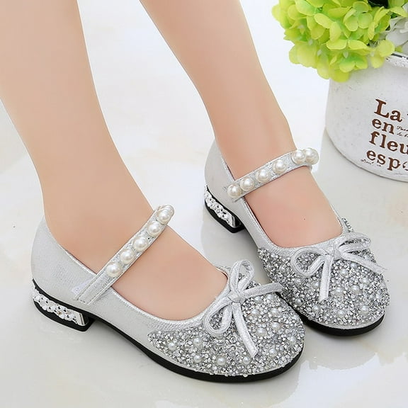 Girls Princess Shoes Girls Crystal Shoes Children's Shoes High Heels Baby Soft-soled Children's Shoes Baby Shoes Girls