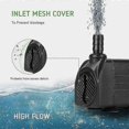 thumbnail image 2 of Submersible Pump, Ultra Quiet Water Pump Fountain Pump, 2 of 3