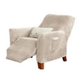 thumbnail image 5 of Great Bay Home Stretch Velvet-Plush Washable Recliner Slipcover  (Recliner, Sand), 5 of 6
