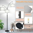 thumbnail image 4 of Lámpara de pie Nintiue de 203 cm, regulable, 3 luces LED de 3x1000 lm, 4 of 8